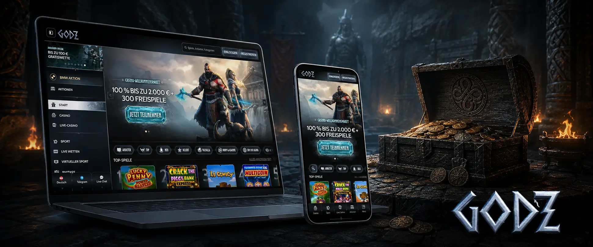 Verfügbare Spiele bei Godz Casino